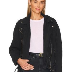 Free People Rebel Moto Black Jacket Size Small